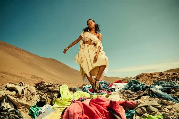 Castoffs to catwalk: fashion show shines light on vast Chile clothes dump visible from space