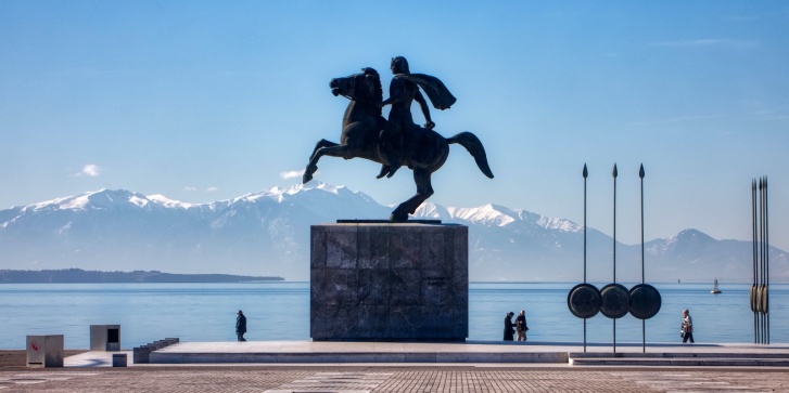 Το άγαλμα του Μεγάλου Αλεξάνδρου στη νέα παραλία της Θεσσαλονίκης. [Βασίλης Βερβερίδης/Motionteam/Eurokinissi]