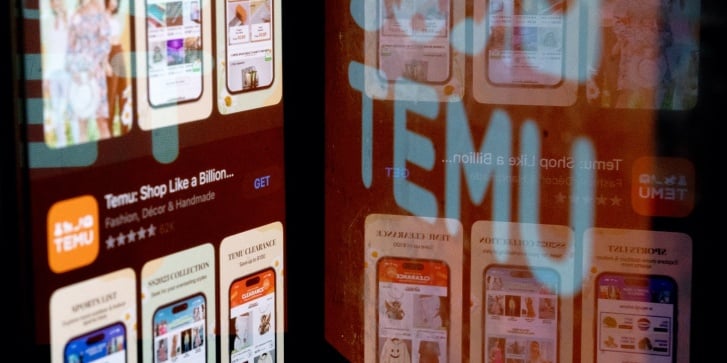 Η εφαρμογή Temu στο App Store. [Stefani Reynolds/AFP]