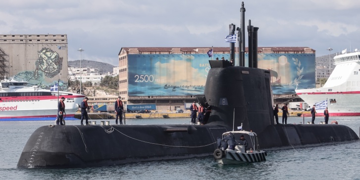 Το υποβρύχιο Παπανικολής το 2022 στον Πειραιά, σε εορταστικές εκδηλώσεις του Πολεμικού Ναυτικού. [Κώστας Τζούμας/Eurokinissi]