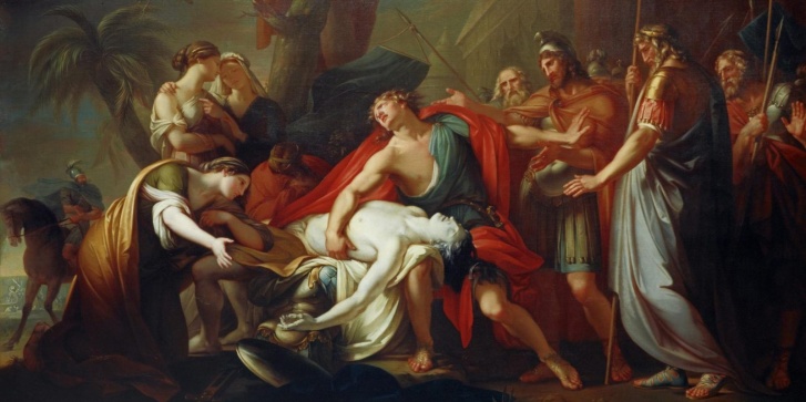 «Ο Αχιλλέας θρηνεί τον θάνατο του Πάτροκλου» του Γκάβιν Χάμιλτον (1760-1763). Συλλογή των Εθνικών Πινακοθηκών της Σκωτίας