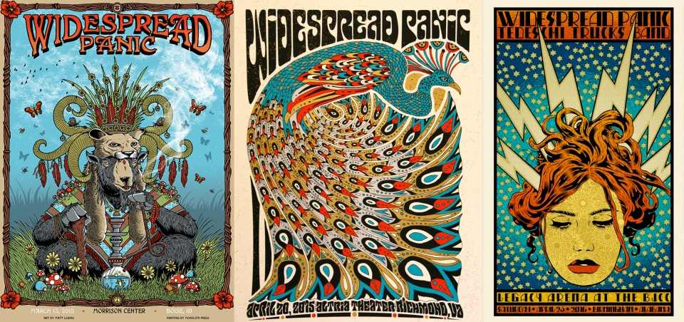 Διαφορετικά πόστερ για τους Widespread Panic από τον Matt Leunig, τον Nate Duval και τον Chuck Sperry. wide2.jpg