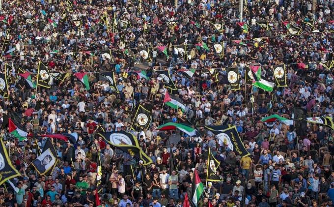 Islamic Jihad supporters at a rally for the 35th anniversary of the group’s founding, in Gaza City last October