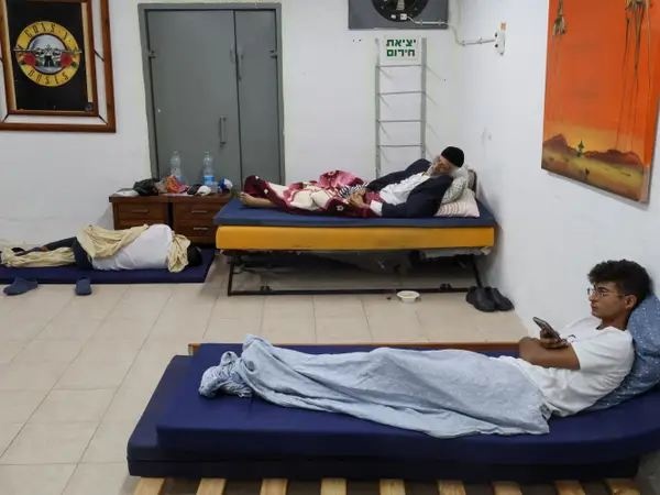 Some shelters in Israel are more fully furnished, with beds and supplies for a longer-term shelter-in-place, while others have very sparse decor and furnishings.