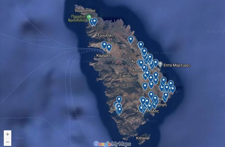 Η ομάδα DigitalParos καταμέτρησε 81 πισίνες στη Σίφνο, αριθμό που απέχει πολύ από τις σχεδόν 1.500 της Πάρου.