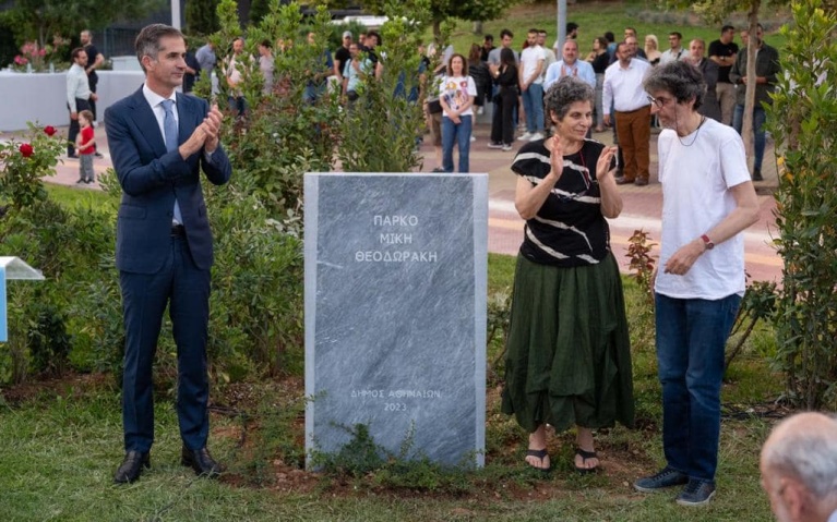Ο Κώστας Μπακογιάννης στα εγκαίνια του πάρκου.