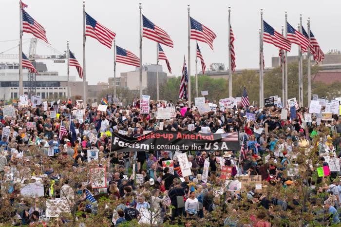 More than 1,000 ‘Hands Off’ anti-Trump protests hit cities across the US