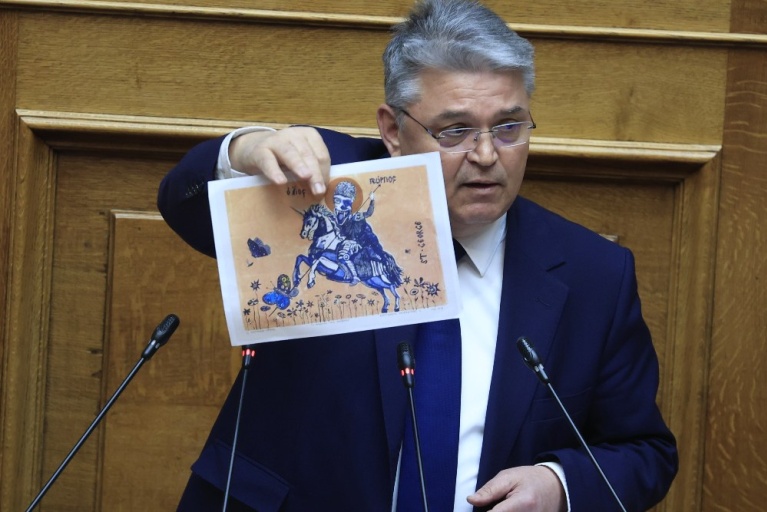 Συζήτηση στην Ολομέλεια της Βουλής του σχεδίου νόμου "Κύρωση της Συμφωνίας μεταξύ της Ελληνικής Δημοκρατίας και της Δημοκρατίας της Αργεντινής σχετικά με την επικερδή απασχόληση εξαρτώμενων ατόμων των μελών διπλωματικής ή προξενικής αρχής", Τετάρτη 12 Μαρτίου 2025. (ΓΙΩΡΓΟΣ ΚΟΝΤΑΡΙΝΗΣ/EUROKINISSI)
