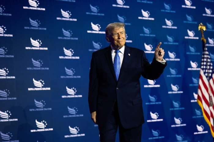President Trump amassed enormous wealth during the first year of his second term, with $636 million of it coming from his cryptocurrency. Credit...Tierney L. Cross for The New York Times