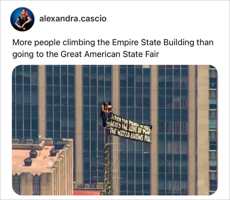 More people climbing the Empire State Building thatn going to the Great American State Fair
