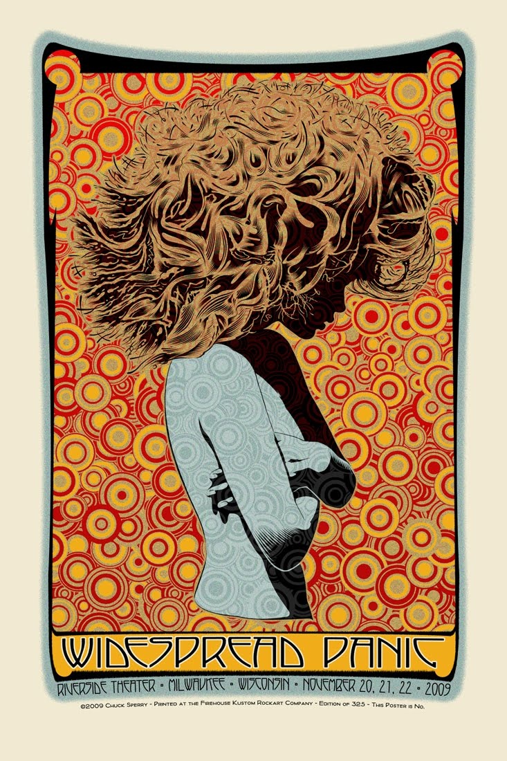 Πόστερ-μεταξοτυπία για τους Widespread Panic από τον Chuck Sperry. chucksperry-widespread-panic-milwaukee.jpg
