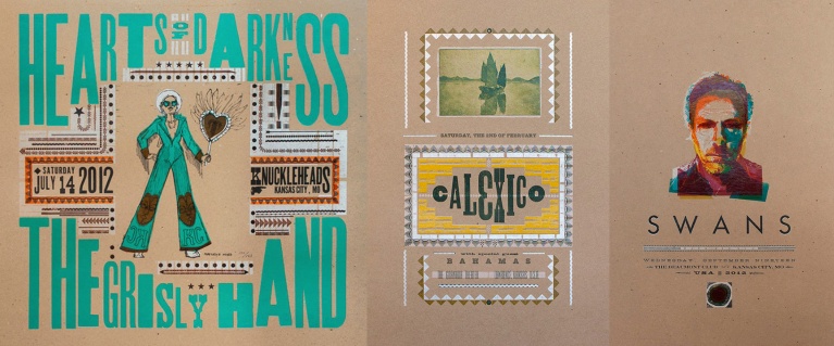 Πόστερ με letterpress για τους Hearts of Darkness, Galexico και Swans από το Hammerpress Studio. hammer.jpg