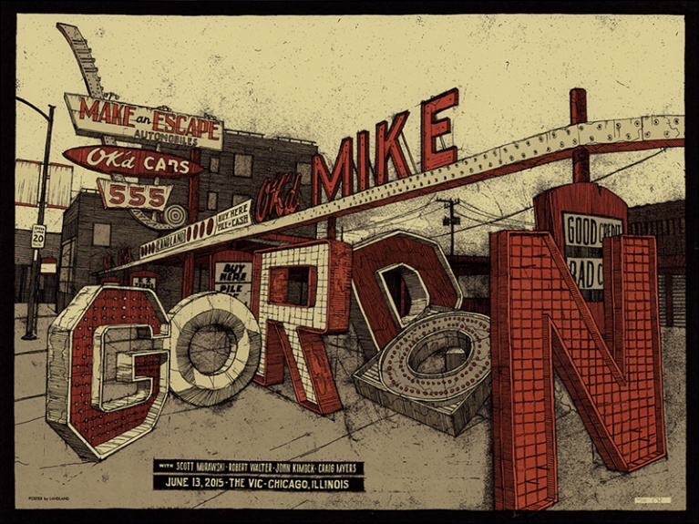 Πόστερ-μεταξοτυπία για τον Mike Gordon από τους Landland. landland-mikegordon_chicago.jpg