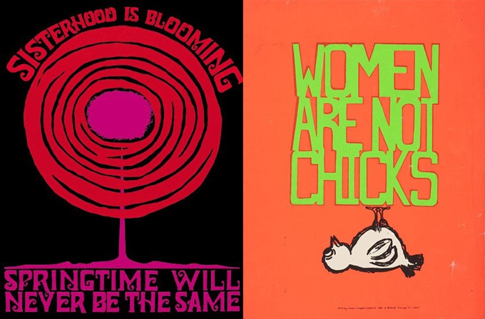 «Sisterhood is Blooming» και «Women are not chicks», και οι δύο από τη Chicago Women's Graphic Collective (1972). oq2urna.jpg