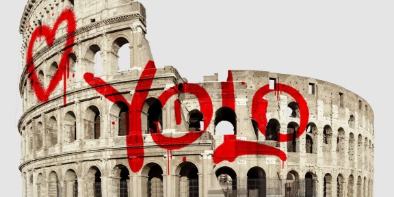 Colosseum sprayed with YOLO