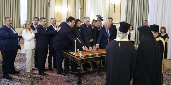 Ορκωμοσία των νέων υπουργών και υφυπουργών στο Προεδρικό Μέγαρο, Παρασκευή 14 Ιουνίου 2024. (ΓΙΩΡΓΟΣ ΚΟΝΤΑΡΙΝΗΣ/EUROKINISSI)