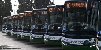 Λεωφορεία στο αμαξοστάσιο της ΟΣΥ, 14/02/2025. [Τατιάνα Μπόλαρη/Eurokinissi]
